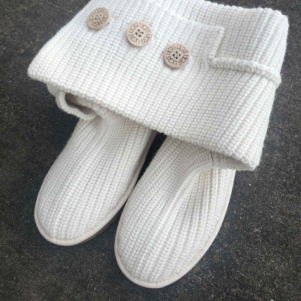 UGG Tall Knit Boots Cream Size 10